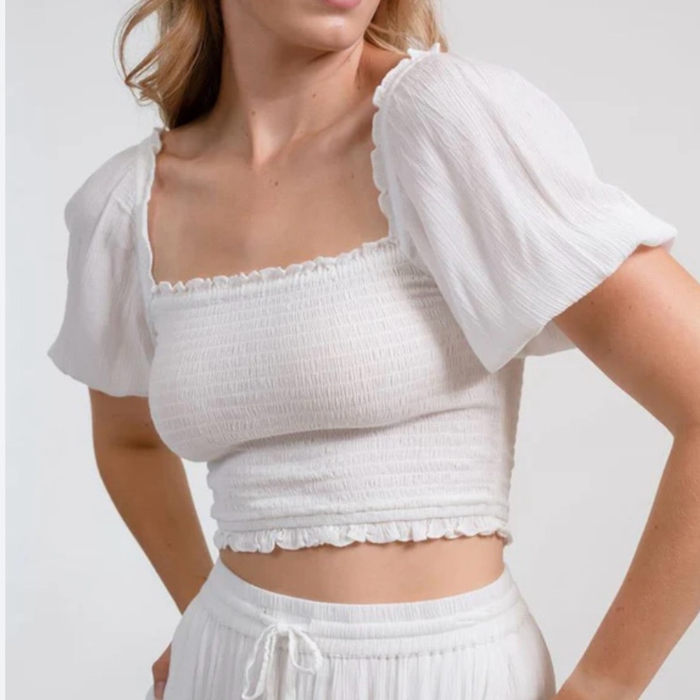 Miami Boho Smocked Crop Top